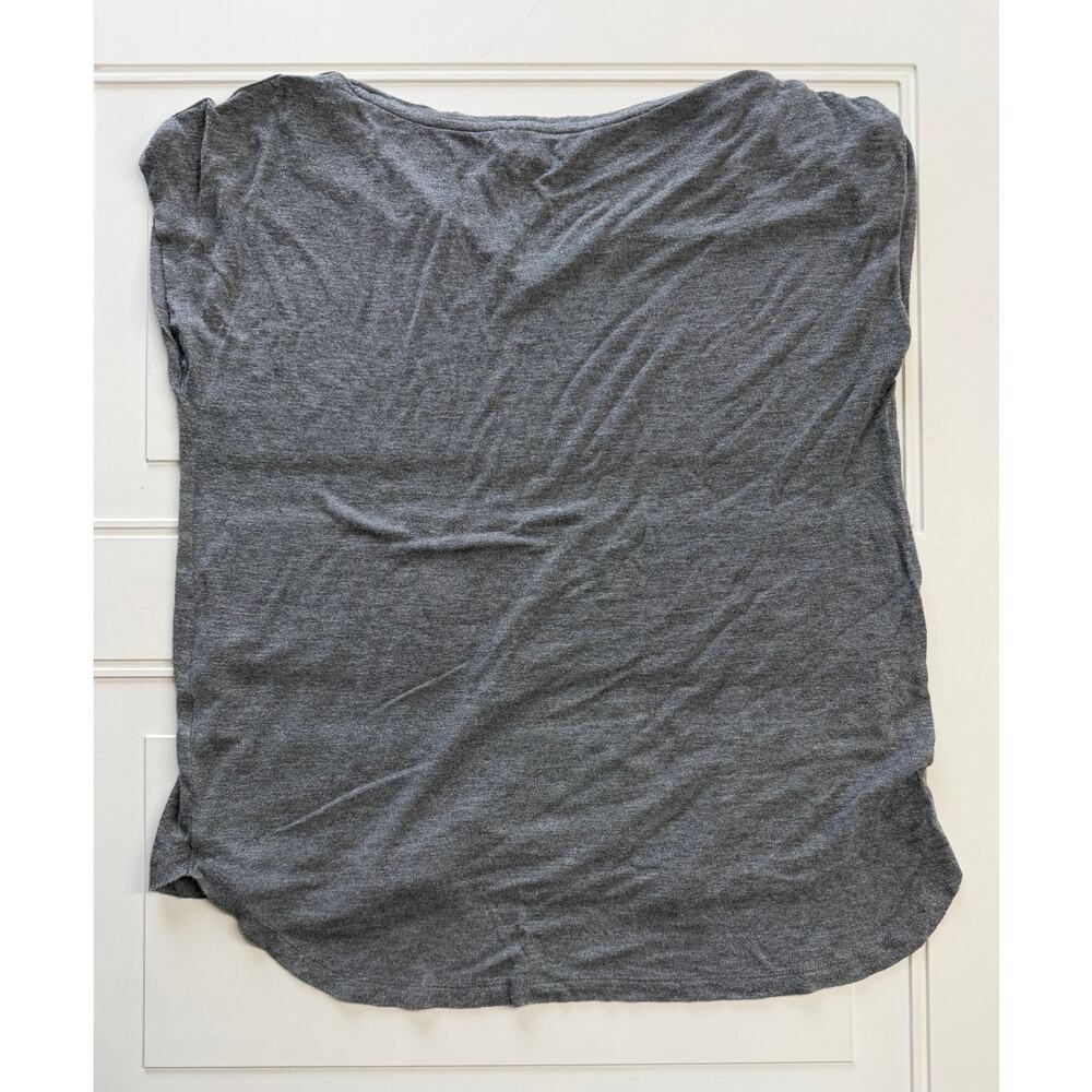 Pink Republic Womens Sz L Gray Tie Up Cold Shoulder Muscle Tee T Shirt - Picture 8 of 8